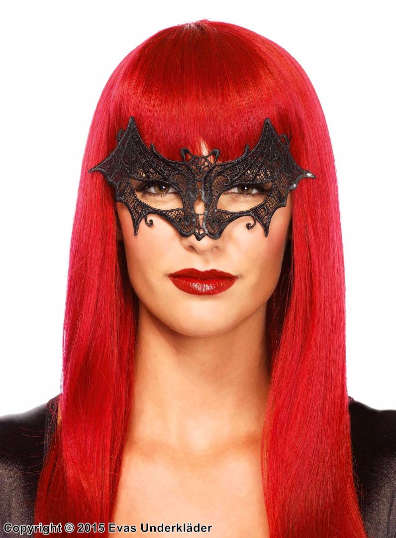 Vampire bat Venetian lace appliqué eye mask